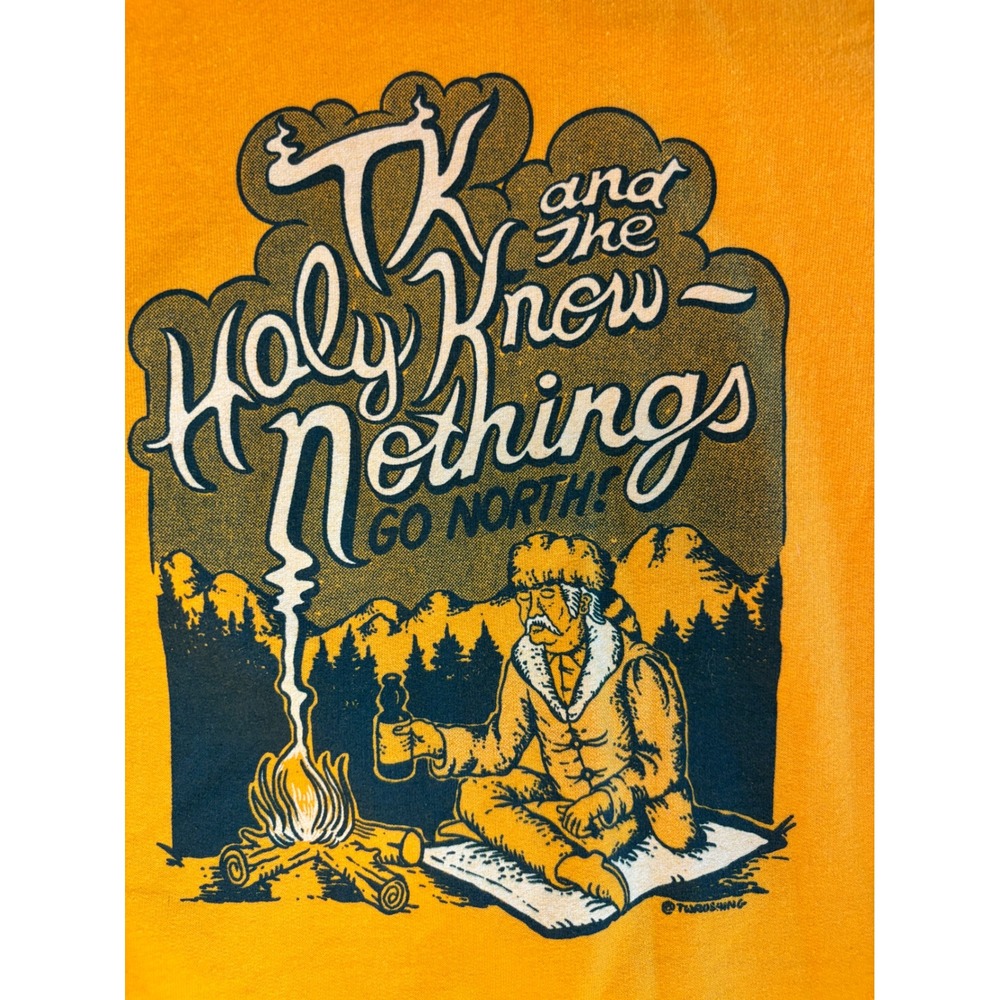TK and the Holy Know-Nothings Go North Band Sweatshirt Gold Yellow Large